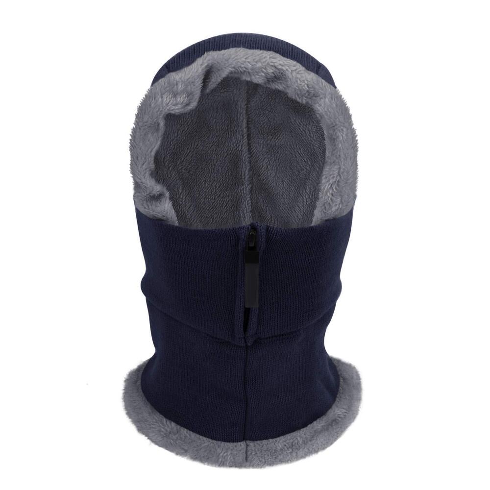 8761 Fleece Liner Cycling Balaclava Full Hood Hat Windproof Warm Knit Full - Picture 3 of 6